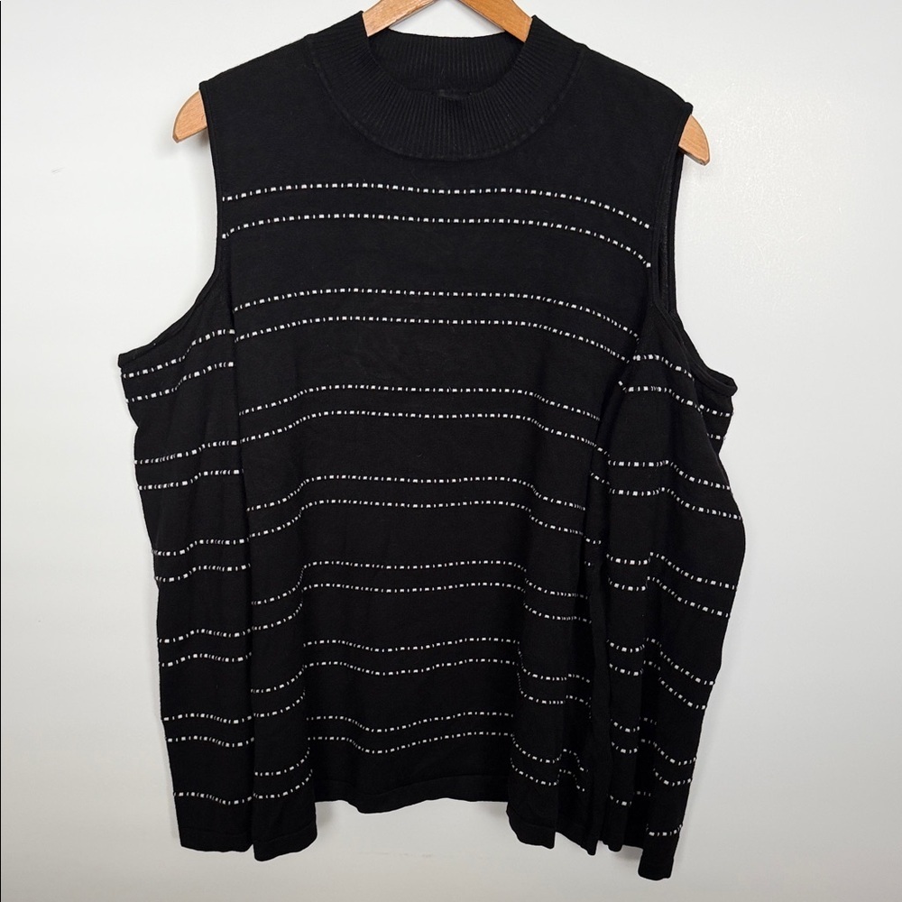 Absolutely Creative Worldwide Black Cold Shoulder Knit Top 3X Plus Size
